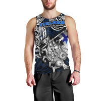 Personalized Finland Viking Blood Men Tank Top Nordic Runes and Shield of Ancestry in Tribal Knotwork