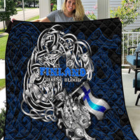 Finland Viking Blood Quilt Nordic Runes and Shield of Ancestry in Tribal Knotwork
