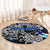 Finland Viking Blood Round Carpet Nordic Runes and Shield of Ancestry in Tribal Knotwork