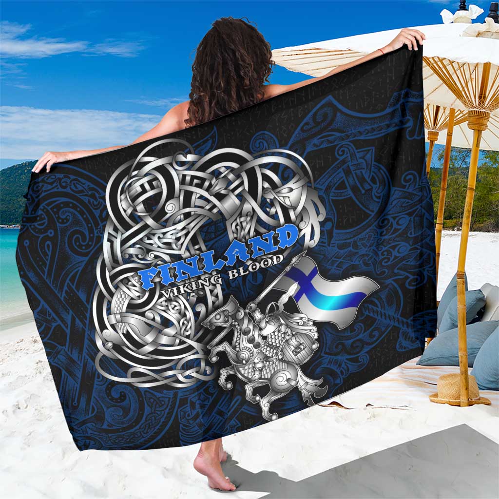 Finland Viking Blood Sarong Nordic Runes and Shield of Ancestry in Tribal Knotwork