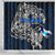 Finland Viking Blood Shower Curtain Nordic Runes and Shield of Ancestry in Tribal Knotwork