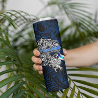 Finland Viking Blood Skinny Tumbler Nordic Runes and Shield of Ancestry in Tribal Knotwork