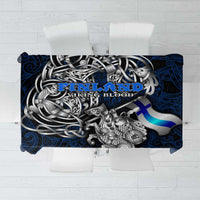Finland Viking Blood Tablecloth Nordic Runes and Shield of Ancestry in Tribal Knotwork
