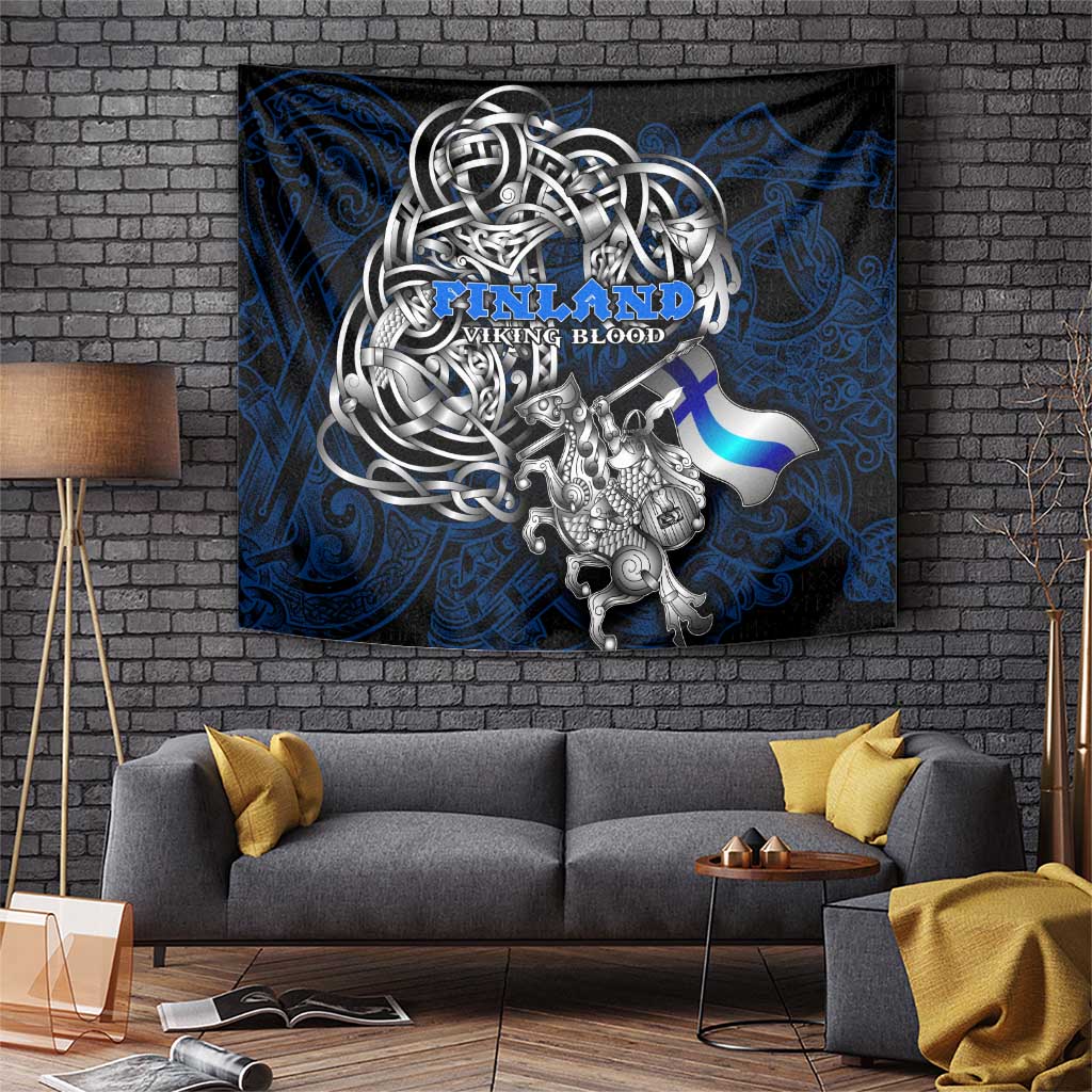 Finland Viking Blood Tapestry Nordic Runes and Shield of Ancestry in Tribal Knotwork