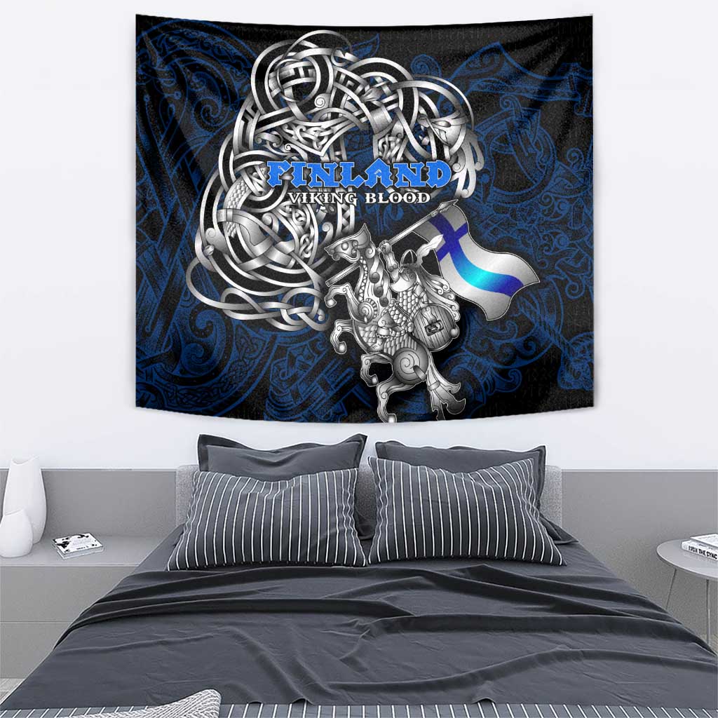 Finland Viking Blood Tapestry Nordic Runes and Shield of Ancestry in Tribal Knotwork