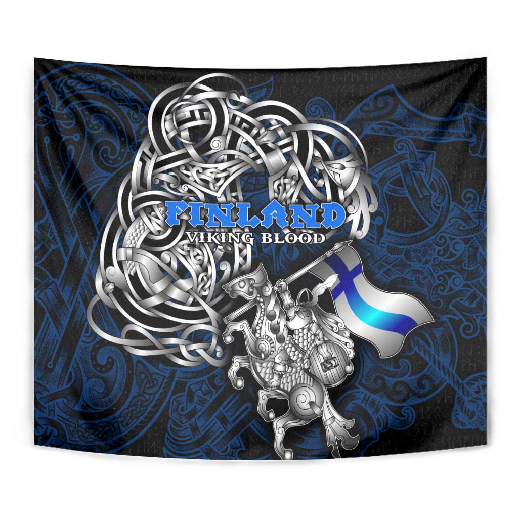 Finland Viking Blood Tapestry Nordic Runes and Shield of Ancestry in Tribal Knotwork
