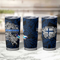 Finland Viking Blood Tumbler Cup Nordic Runes and Shield of Ancestry in Tribal Knotwork