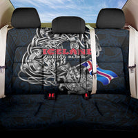 Iceland Viking Blood Back Car Seat Cover Nordic Runes and Shield of Ancestry in Tribal Knotwork