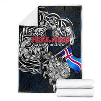 Iceland Viking Blood Blanket Nordic Runes and Shield of Ancestry in Tribal Knotwork