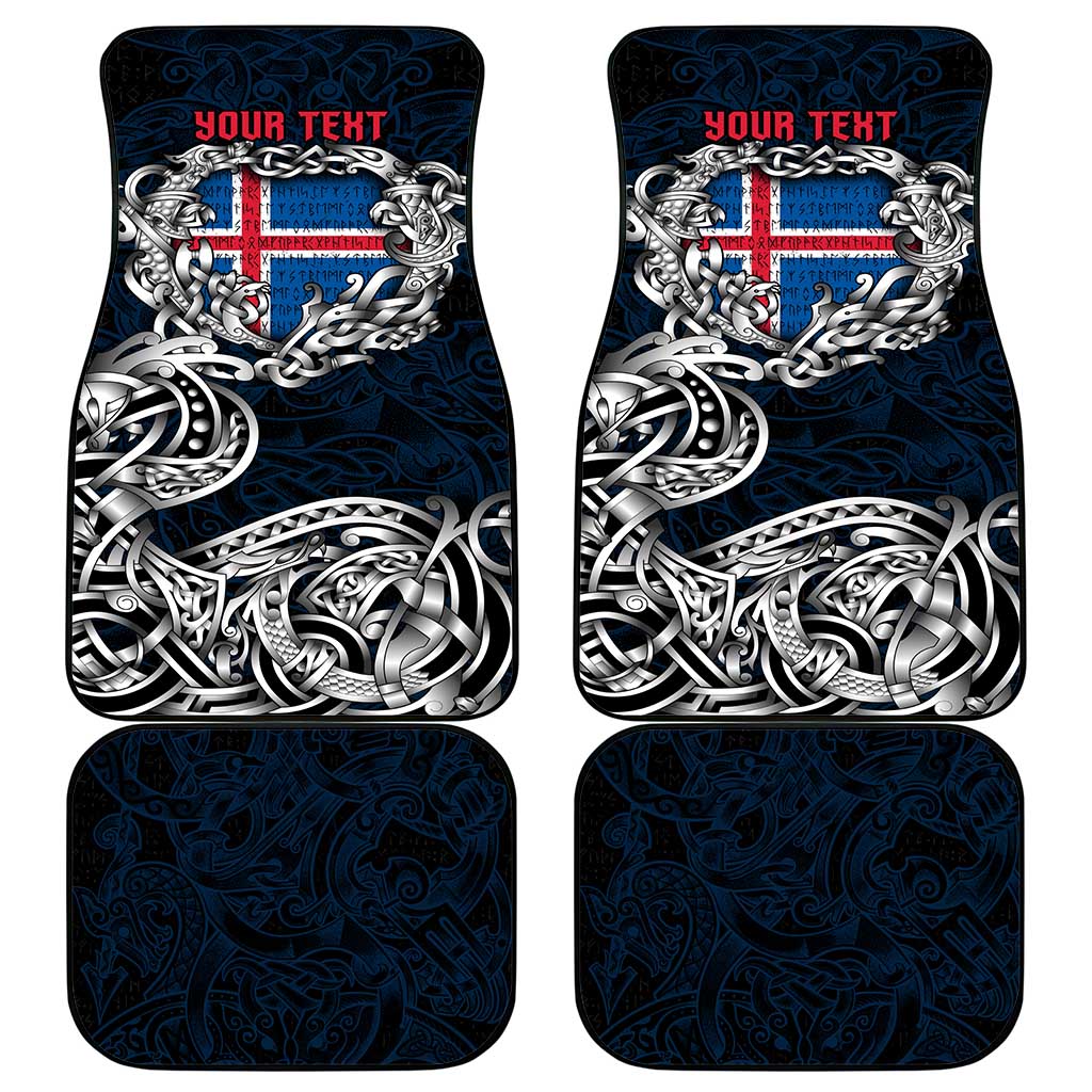 Iceland Viking Blood Car Mats Nordic Runes and Shield of Ancestry in Tribal Knotwork