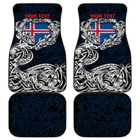 Iceland Viking Blood Car Mats Nordic Runes and Shield of Ancestry in Tribal Knotwork