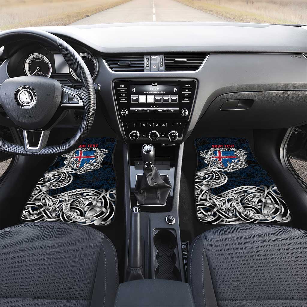Iceland Viking Blood Car Mats Nordic Runes and Shield of Ancestry in Tribal Knotwork
