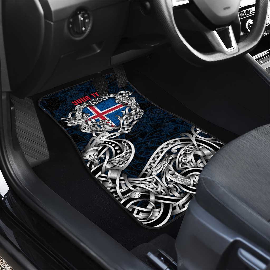 Iceland Viking Blood Car Mats Nordic Runes and Shield of Ancestry in Tribal Knotwork