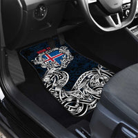 Iceland Viking Blood Car Mats Nordic Runes and Shield of Ancestry in Tribal Knotwork