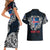 Personalized Iceland Viking Blood Couples Matching Short Sleeve Bodycon Dress and Hawaiian Shirt Nordic Runes and Shield of Ancestry in Tribal Knotwork