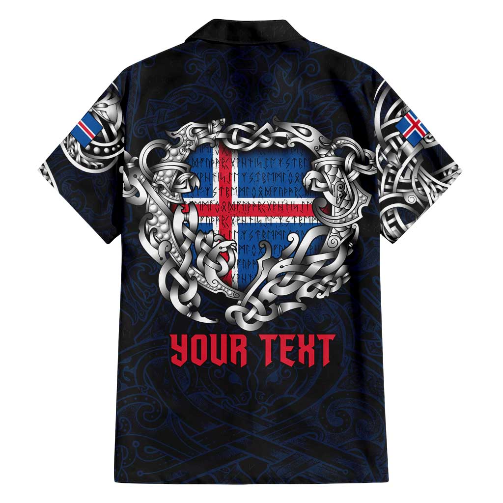 Personalized Iceland Viking Blood Family Matching Long Sleeve Bodycon Dress and Hawaiian Shirt Nordic Runes and Shield of Ancestry in Tribal Knotwork