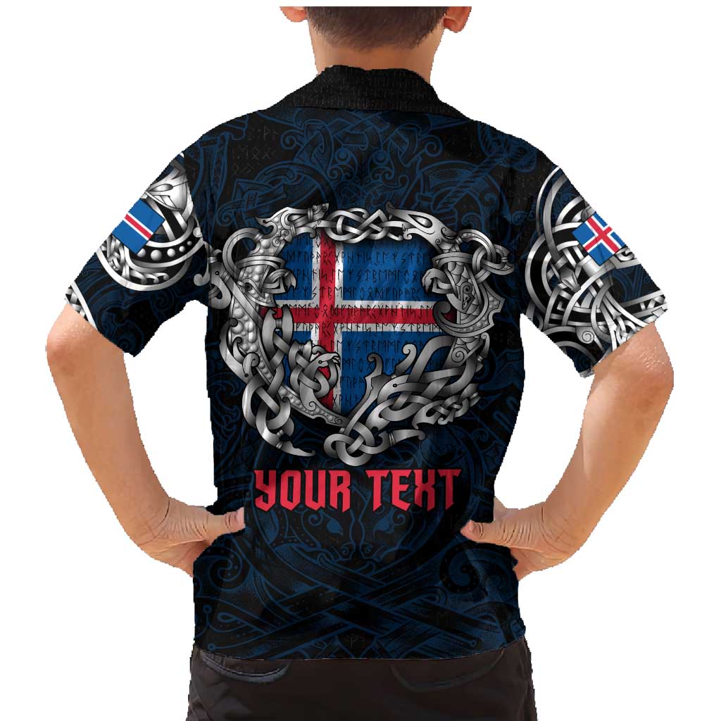 Personalized Iceland Viking Blood Family Matching Mermaid Dress and Hawaiian Shirt Nordic Runes and Shield of Ancestry in Tribal Knotwork