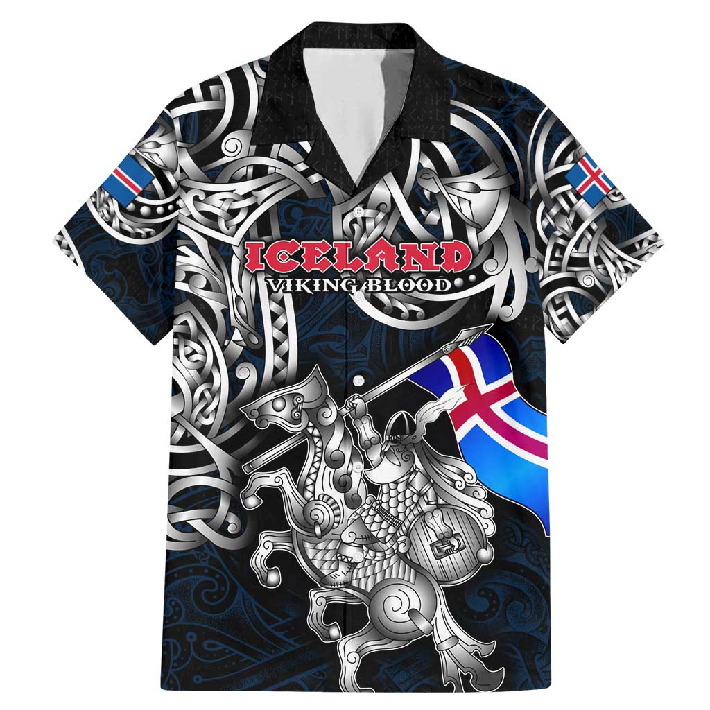 Personalized Iceland Viking Blood Family Matching Mermaid Dress and Hawaiian Shirt Nordic Runes and Shield of Ancestry in Tribal Knotwork