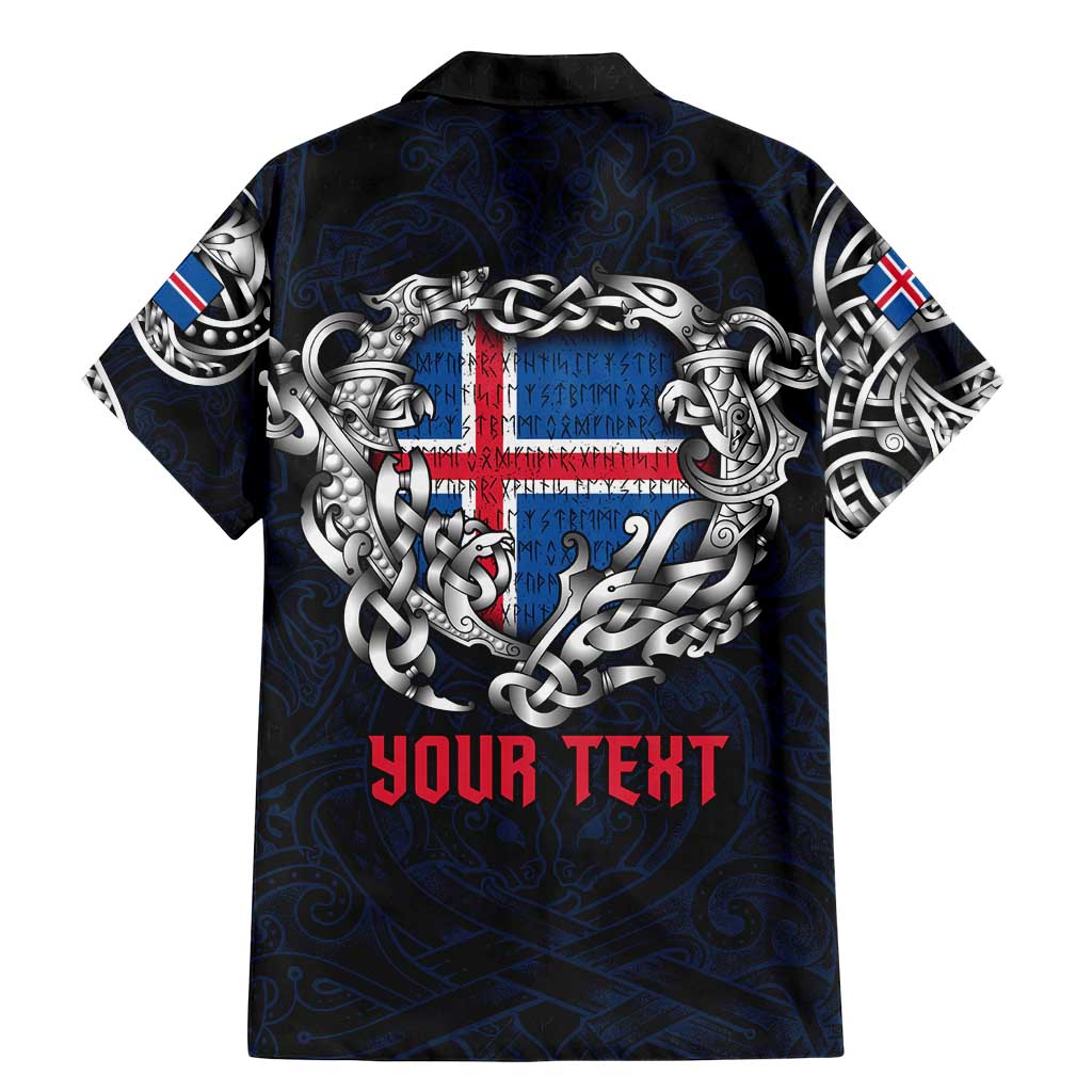 Personalized Iceland Viking Blood Family Matching Mermaid Dress and Hawaiian Shirt Nordic Runes and Shield of Ancestry in Tribal Knotwork