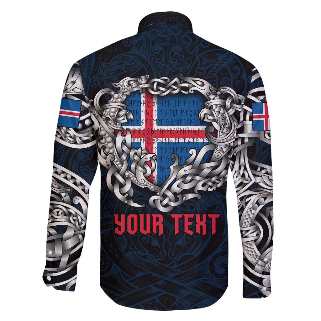 Personalized Iceland Viking Blood Family Matching Off Shoulder Maxi Dress and Hawaiian Shirt Nordic Runes and Shield of Ancestry in Tribal Knotwork