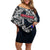 Personalized Iceland Viking Blood Family Matching Off Shoulder Short Dress and Hawaiian Shirt Nordic Runes and Shield of Ancestry in Tribal Knotwork