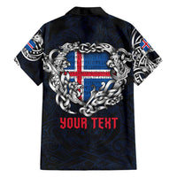 Personalized Iceland Viking Blood Family Matching Summer Maxi Dress and Hawaiian Shirt Nordic Runes and Shield of Ancestry in Tribal Knotwork