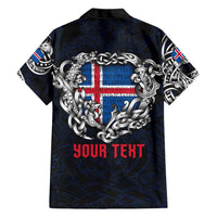 Personalized Iceland Viking Blood Hawaiian Shirt Nordic Runes and Shield of Ancestry in Tribal Knotwork