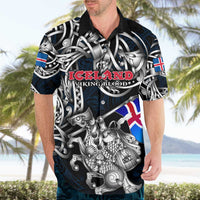 Personalized Iceland Viking Blood Hawaiian Shirt Nordic Runes and Shield of Ancestry in Tribal Knotwork