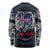 Personalized Iceland Viking Blood Long Sleeve Shirt Nordic Runes and Shield of Ancestry in Tribal Knotwork