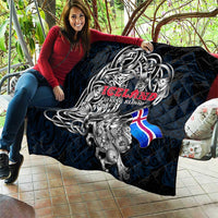 Iceland Viking Blood Quilt Nordic Runes and Shield of Ancestry in Tribal Knotwork