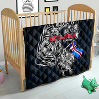 Iceland Viking Blood Quilt Nordic Runes and Shield of Ancestry in Tribal Knotwork