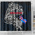 Iceland Viking Blood Shower Curtain Nordic Runes and Shield of Ancestry in Tribal Knotwork