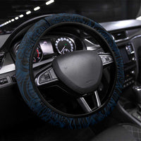 Iceland Viking Blood Steering Wheel Cover Nordic Runes and Shield of Ancestry in Tribal Knotwork
