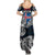 Personalized Iceland Viking Blood Summer Maxi Dress Nordic Runes and Shield of Ancestry in Tribal Knotwork