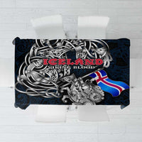 Iceland Viking Blood Tablecloth Nordic Runes and Shield of Ancestry in Tribal Knotwork