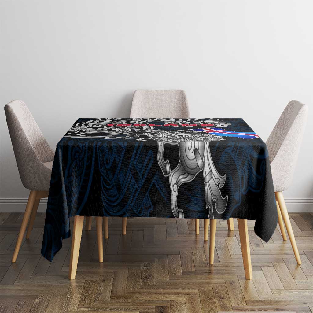 Iceland Viking Blood Tablecloth Nordic Runes and Shield of Ancestry in Tribal Knotwork