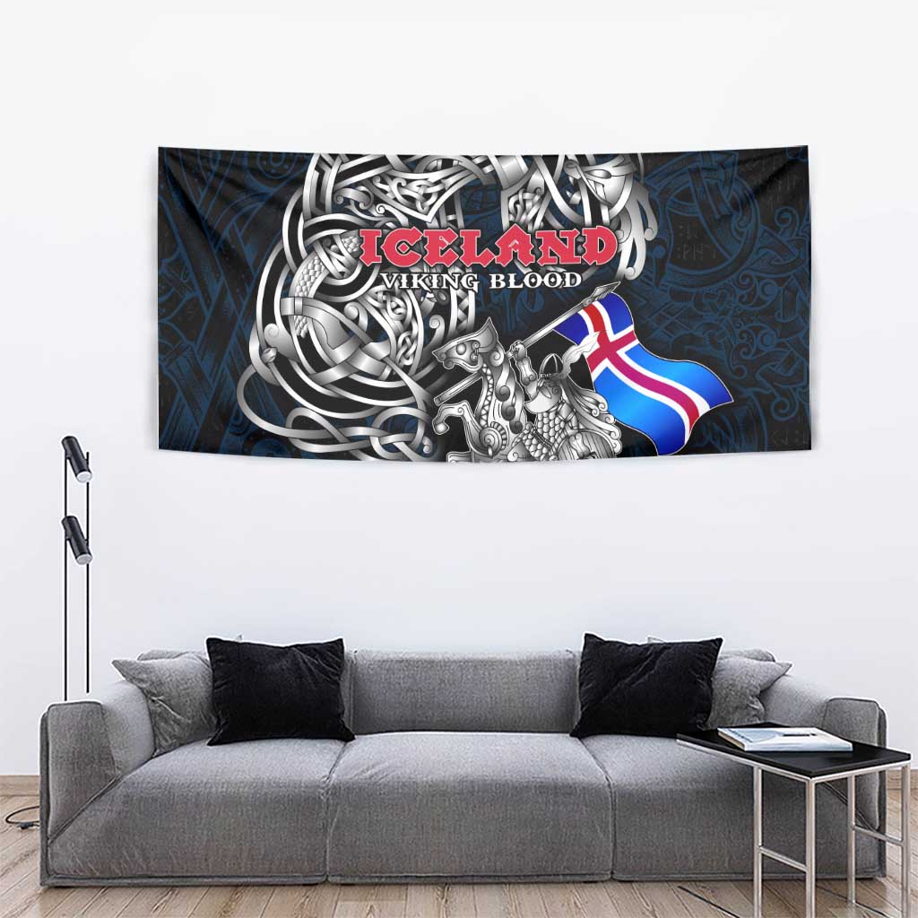 Iceland Viking Blood Tapestry Nordic Runes and Shield of Ancestry in Tribal Knotwork