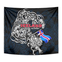 Iceland Viking Blood Tapestry Nordic Runes and Shield of Ancestry in Tribal Knotwork