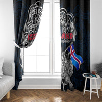 Iceland Viking Blood Window Curtain Nordic Runes and Shield of Ancestry in Tribal Knotwork