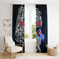 Iceland Viking Blood Window Curtain Nordic Runes and Shield of Ancestry in Tribal Knotwork