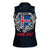 Personalized Iceland Viking Blood Women Sleeveless Polo Shirt Nordic Runes and Shield of Ancestry in Tribal Knotwork