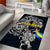 Sweden Viking Blood Area Rug Nordic Runes and Shield of Ancestry in Tribal Knotwork