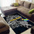 Sweden Viking Blood Area Rug Nordic Runes and Shield of Ancestry in Tribal Knotwork