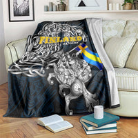 Sweden Viking Blood Blanket Nordic Runes and Shield of Ancestry in Tribal Knotwork