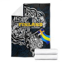 Sweden Viking Blood Blanket Nordic Runes and Shield of Ancestry in Tribal Knotwork