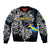 Personalized Sweden Viking Blood Bomber Jacket Nordic Runes and Shield of Ancestry in Tribal Knotwork