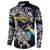 Personalized Sweden Viking Blood Button Sweatshirt Nordic Runes and Shield of Ancestry in Tribal Knotwork