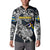 Personalized Sweden Viking Blood Button Sweatshirt Nordic Runes and Shield of Ancestry in Tribal Knotwork