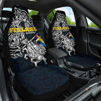 Sweden Viking Blood Car Seat Cover Nordic Runes and Shield of Ancestry in Tribal Knotwork