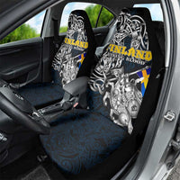 Sweden Viking Blood Car Seat Cover Nordic Runes and Shield of Ancestry in Tribal Knotwork